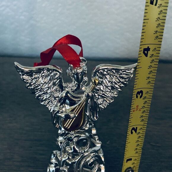 Lenox Choir of Angels Christmas Silver Angel Scroll Ornament - Picture 4 of 5